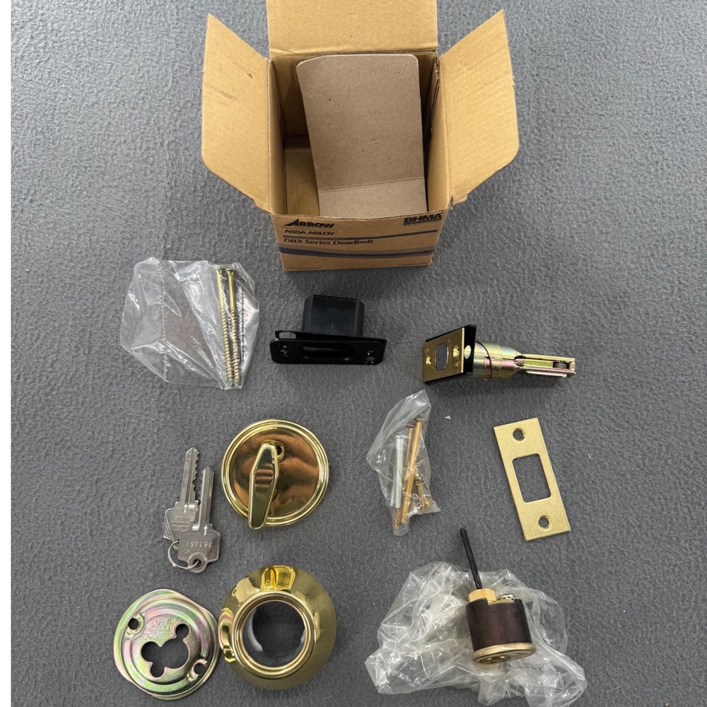 Arrow DBX Series Deadbolt Lock Brass DBX61 605 AR KA4 Single Cylinder key entry